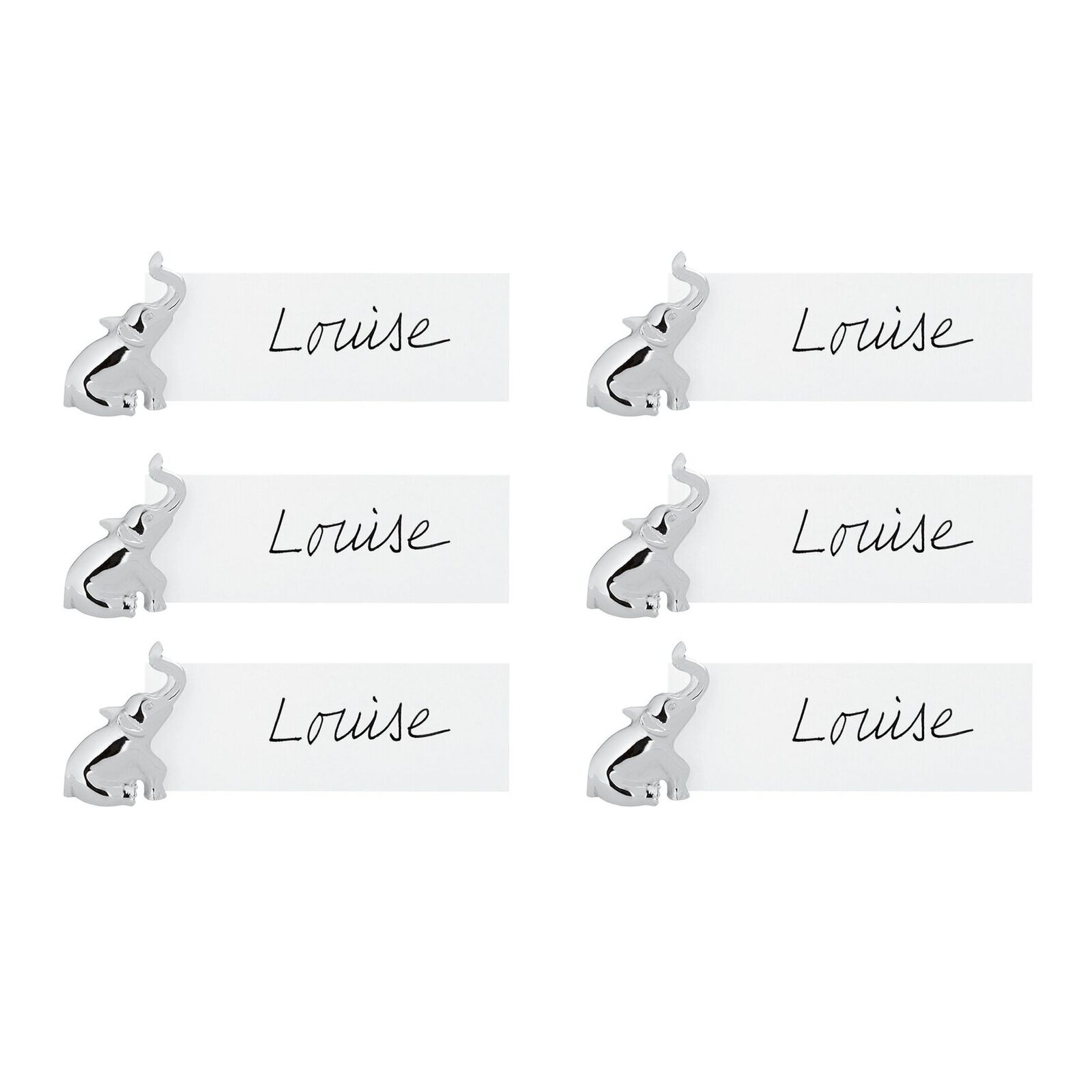 Set of 6 place  card holder elephant image number null