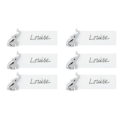 Set of 6 place  card holder elephant