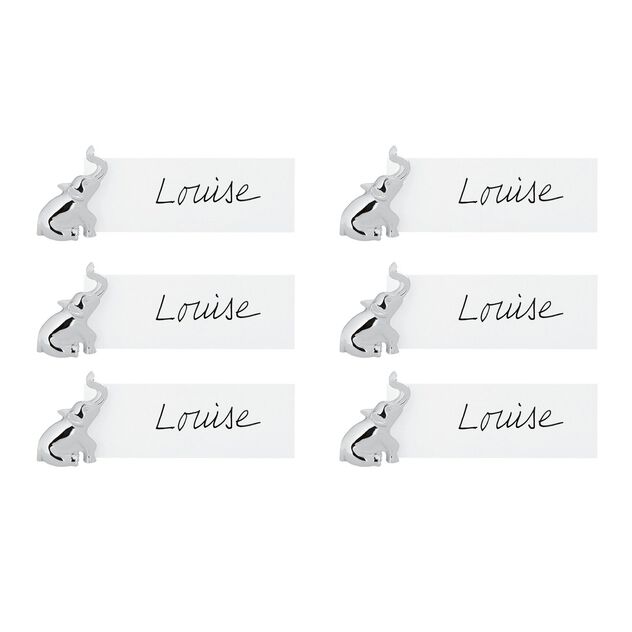 Set of 6 place  card holder elephant image number 0